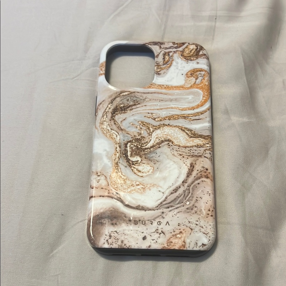 White and Gold Marble Swirl Phone Case